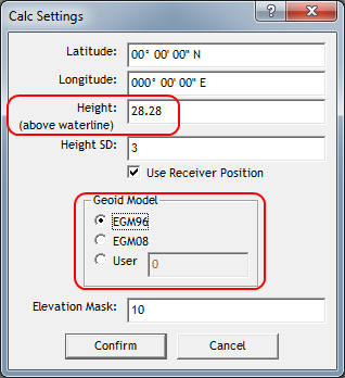 To enter the Antenna Height in Verify-QC, it should be entered in the Config > Calculation > Settings... window: